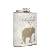 白大理石と金ゴールド象モノグラムの フラスク (右)