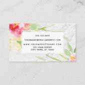 白大理石にボホウォーター色の花 名刺 (裏面)