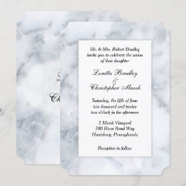 白大理石のような結婚式招待状 招待状