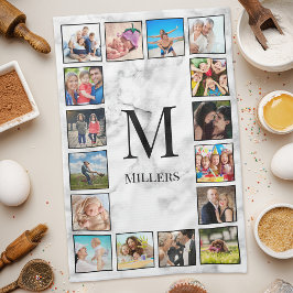 白大理石のパターン キッチンタオル