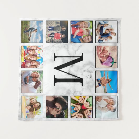 白大理石のパターン タペストリー (正面(横))