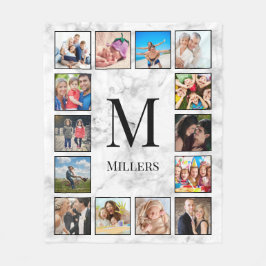 白大理石のパターン フリースブランケット