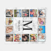 白大理石のパターン フリースブランケット (正面(横))