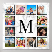 白大理石のパターン ポスター (正面)