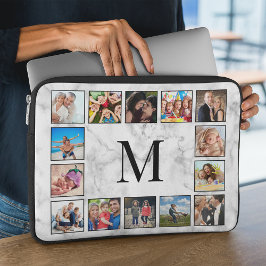 白大理石のパターン ラップトップスリーブ