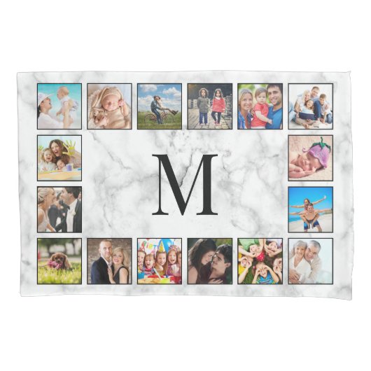 白大理石のパターン 枕カバー (正面)