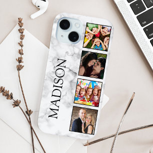 白大理石のパターン iPhone 15ケース