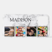 白大理石のパターン iPhoneケース (裏面横)