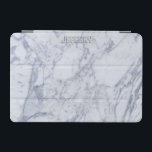 白大理石のモノグラーム模様 iPad MINIカバー<br><div class="desc">白と灰色の大理石の石粒のパターン。単実在にそのイメージをマルブラーではない。オプションカスタムのモノグラム。</div>