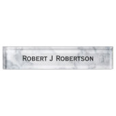 白大理石のルック デスクネームプレート (正面)