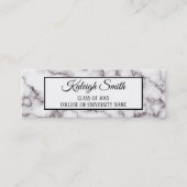 白大理石の卒業式の名前カードの挿入 コーリングカード (正面)