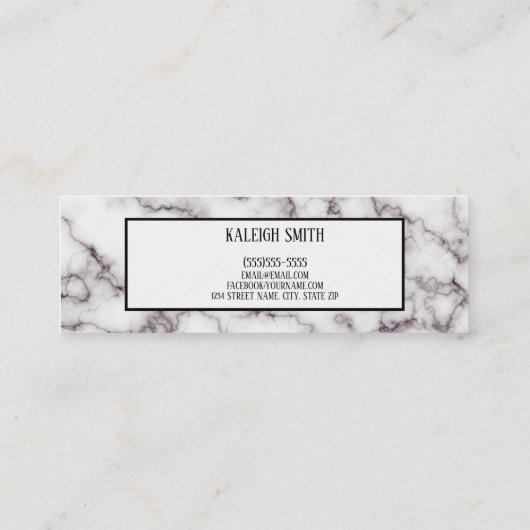 白大理石の卒業式の名前カードの挿入 コーリングカード (裏面)