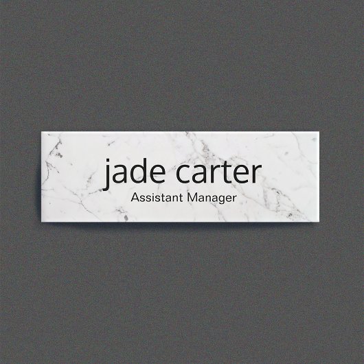 白大理石の従業員スタッフ磁気名タグ 名札