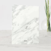 白大理石の日付を保存 箔グリーティングカード (裏面)