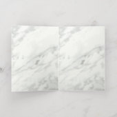 白大理石の日付を保存 箔グリーティングカード (内側レイダウン)