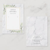 白大理石の水彩緑のイヤーディスプレイ 名刺 (正面/裏面)
