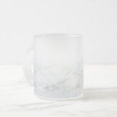 白大理石の結婚ブライダル・ベビー・シャワーの名称 フロストグラスマグカップ (正面左)