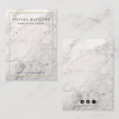 白大理石イヤリング表示名刺 名刺 (正面/裏面)
