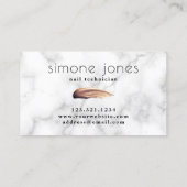白大理石エレガントバラ金ゴールド爪、 ネイル 名刺 (裏面)