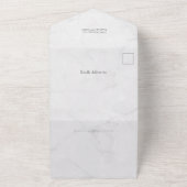 白大理石エレガント彫刻の写真 オールインワン招待状 (外側)