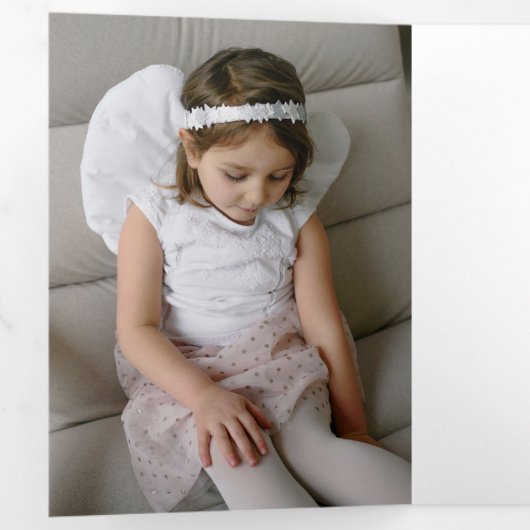 白大理石エレガント彫刻の写真 三つ折りカード (内部最初)