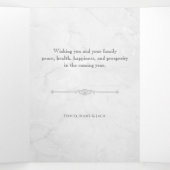 白大理石エレガント彫刻の写真 三つ折りカード (内部中)