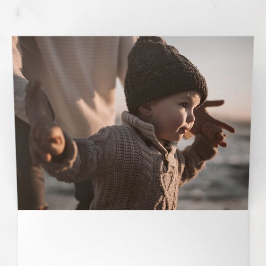 白大理石エレガント彫刻の写真 三つ折りクリスマスカード (内部最初)