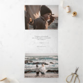 白大理石エレガント彫刻の写真 三つ折りクリスマスカード (内部)