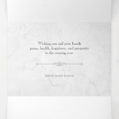 白大理石エレガント彫刻の写真 三つ折りクリスマスカード (内部中)