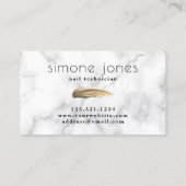 白大理石エレガント金ゴールド爪、 ネイル 名刺 (裏面)