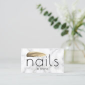 白大理石エレガント金ゴールド爪、 ネイル 名刺 (スタンド正面)