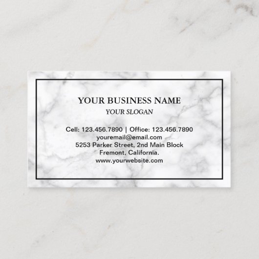 白大理石エレガント黒蝶 名刺 (裏面)