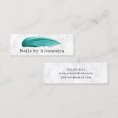 白大理石エレガント(ターコイズ爪、 ネイル) スキニー名刺 (正面/裏面)