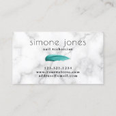 白大理石エレガント(ターコイズ爪、 ネイル) 名刺 (裏面)