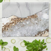 白大理石ギルド黒瑪瑙 キッチンタオル (折り畳み)