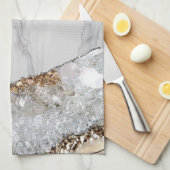 白大理石ギルド黒瑪瑙 キッチンタオル (四つ折り)