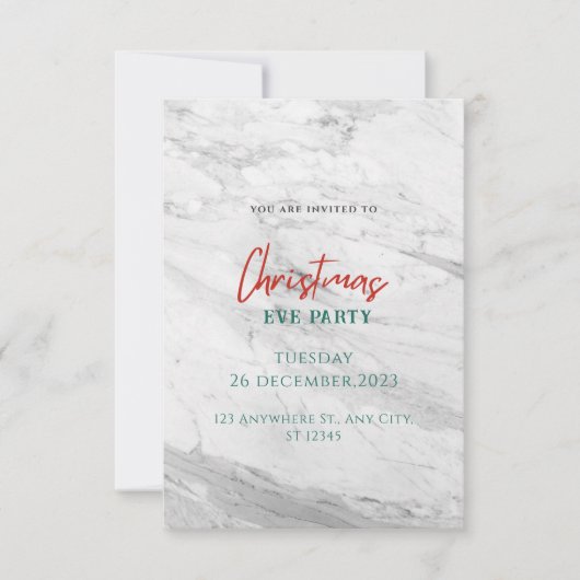 白大理石クリスマス 招待状 (正面)