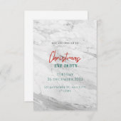 白大理石クリスマス 招待状 (正面/裏面)