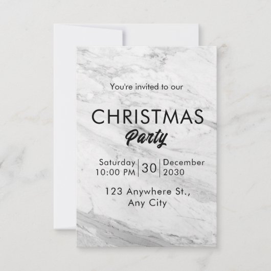 白大理石クリスマス 招待状 (正面)