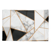 白大理石ジオメトリック(金ゴールド、黒) 枕カバー (裏面)