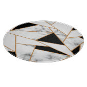 白大理石ジオメトリパターン(金ゴールド) カッティングボード (角)