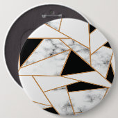 白大理石ジオメトリパターン(金ゴールド) 缶バッジ (正面&裏面)