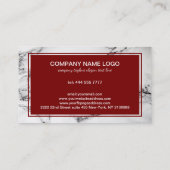 白大理石ダークレッドのアクセント 名刺 (裏面)