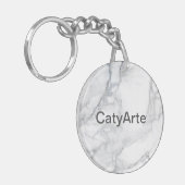 白大理石テクスチャ キーホルダー (正面左)