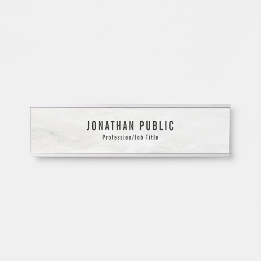 白大理石テンプレートエレガントトレンディー サインプレート (正面)