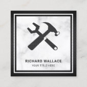 白大理石ハモダンンドイマン自動修理整備士 スクエア名刺 (正面)