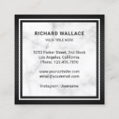 白大理石ハモダンンドイマン自動修理整備士 スクエア名刺 (裏面)