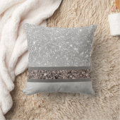 白大理石バラ金ゴールドグリッターストライプグラム#1 クッション (ブランケット)