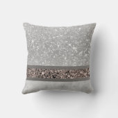 白大理石バラ金ゴールドグリッターストライプグラム#1 クッション (裏面)