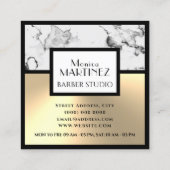 白大理石フェイクと金ゴールド四角の名刺 スクエア名刺 (裏面)